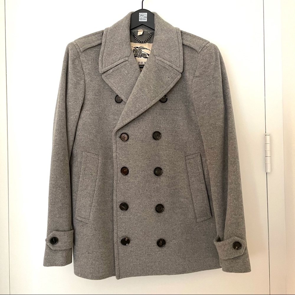 Burberry Gibson Grey Pea Coat